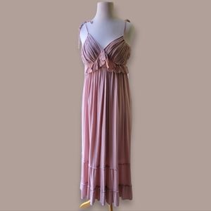 BOUTIQUE Women's Dress Pink Boho Maxi Summer Size Small